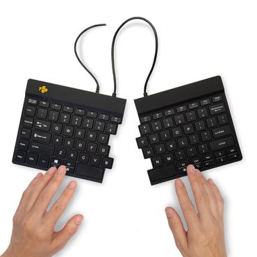 R-Go Split Ergonomiske tastatur, QWERTY (US), sort, kablet - tastatur - QWERTY - USA - sort Indgangsudstyr