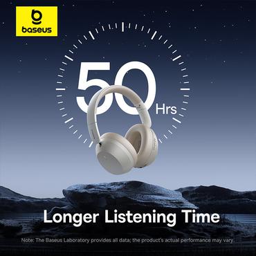 Baseus Bass 35 Max Headphones Wired & Wireless Head-band Music USB Type-C Bluetooth Grey