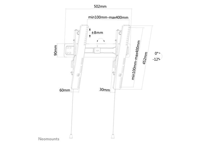 Neomounts LED-W450 f&auml;ste - lutning - f&ouml;r LCD-display - svart