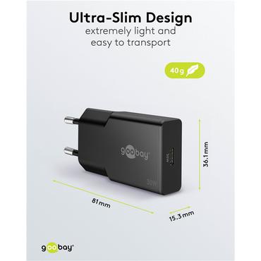 USB-C&trade; PD GaN Fast Charger Slim (30 W)