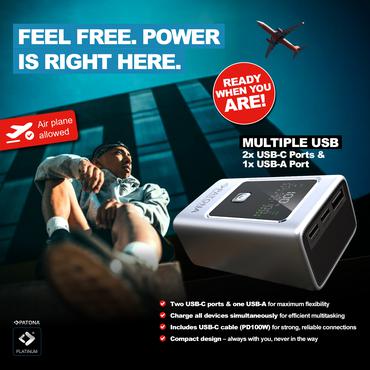 PATONA 4238 powerbank Lithium-Ion (Li-Ion) 10000 mAh Sølv