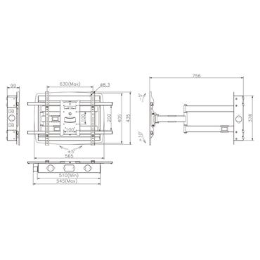 Multibrackets M Recessed Full Motion Flexarm - monteringssats - f&ouml;r TV - svart