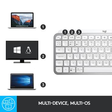 Logitech MX Keys Mini - tastatur - AZERTY - fransk - bleg grå Indgangsudstyr