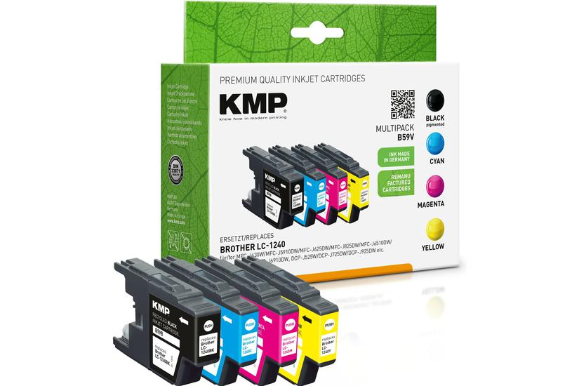 KMP MULTIPACK B59V - 4-pack - svart, gul, cyan, magenta - kompatibel - bl&auml;ckpatron (alternativ f&ouml;r: Brother LC1240BK, Brother LC1240C, Brother LC1240M, Brother LC1240Y)