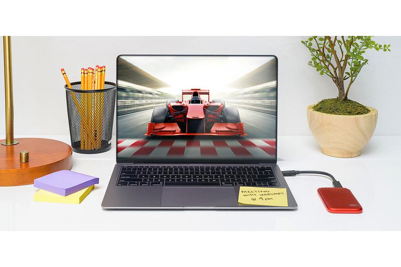 Sandisk Extern SSD - 1000 GB - 3.2 Gen 2 - USB Type-C - 1050 MB/s - 1000 MB/s - Röd