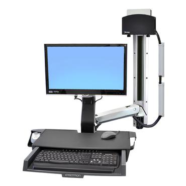 Ergotron StyleView Sit-Stand Combo System with Worksurface monteringssats - f&ouml;r LCD-sk&auml;rm/tangentbord/mus/streckkodsl&auml;sare/processor - liten CPU-h&aring;llare - polerat aluminium