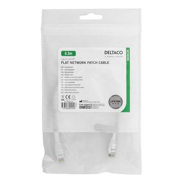 DELTACO patchkabel - 30 cm - hvid