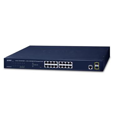 PLANET GS-4210-16T2S netværksswitch Administreret L2/L4 Gigabit Ethernet (10/100/1000) 1U Blå