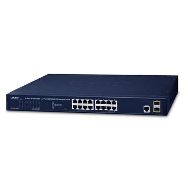 PLANET GS-4210-16T2S netværksswitch Administreret L2/L4 Gigabit Ethernet (10/100/1000) 1U Blå