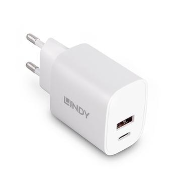 LINDY USB Typ A & C Charger 20W, weiÃ