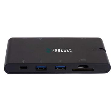 Prokord PD-DOCKM08 dockingstation Ledningsført USB 3.2 Gen 1 (3.1 Gen 1) Type-C Sort