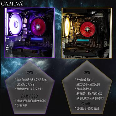 CAPTIVA 92707 PC/arbejdsstation AMD Ryzen™ 5 5500 16 GB DDR4-SDRAM 500 GB SSD NVIDIA GeForce RTX 5060 Sort