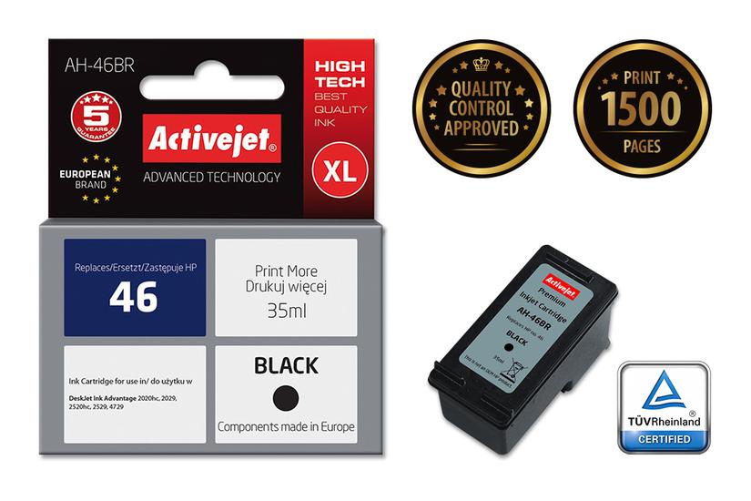 Activejet AH-46BR-blæk (erstatning HP 46 CZ637AE; Premium; 35 ml; sort)