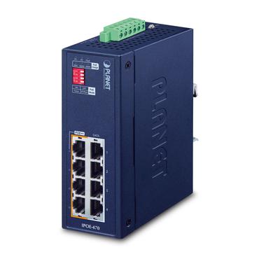 PLANET IP30 Industrial 4-port Gigabit Ethernet (10/100/1000) Strøm over Ethernet (PoE) Blå