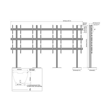 Multibrackets M Pro Series st&auml;ll - f&ouml;r 12 LCD-bildsk&auml;rmar - videov&auml;gg - svart