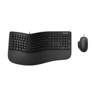 Microsoft Ergonomic Desktop - sæt med mus og tastatur - nordisk (dansk/finsk/norsk/svensk) - sort Indgangsudstyr