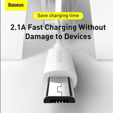 Kabel micro USB do USB Baseus Simple Wisdom, 2.1A, 1.5m (biały) 2szt.