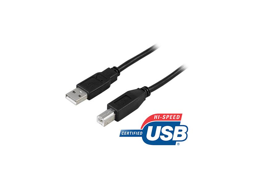 DELTACO USB-210S - USB-kabel - USB till USB typ B - 1 m