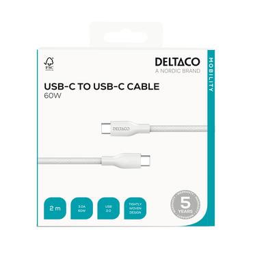 DELTACO - USB Type-C kabel - 24 pin USB-C til 24 pin USB-C - 2 m