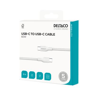 DELTACO - USB Type-C kabel - 24 pin USB-C til 24 pin USB-C - 2 m