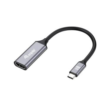 Equip 133491 videokabel adapter 0,15 m USB Type-C HDMI Sort, Gr&aring;