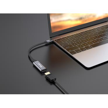 Equip 133491 videokabel adapter 0,15 m USB Type-C HDMI Sort, Gr&aring;