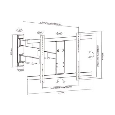 Multibrackets M LED Wallmount Series monteringssats - fullständig rörelse - för LCD-display - svart