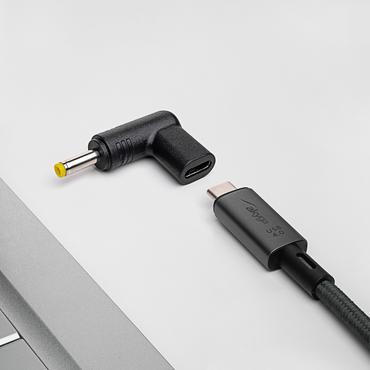 Akyga AK-ND-C04 USB Type-C / 4,0 x 1,7 mm 100W-n&auml;tadapter f&ouml;r b&auml;rbar dator i svart.