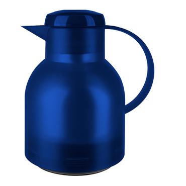 SAMBA Isolierkanne, 1 Liter (blau/transparent, QUICK PRESS Verschluss)