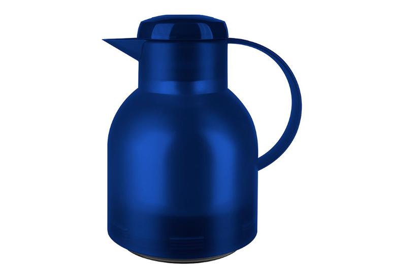 SAMBA Isolierkanne, 1 Liter (blau/transparent, QUICK PRESS Verschluss)