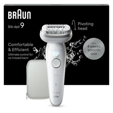 Braun 9-011 3D Silk-epil 9 Flex Epilator, White/Gold