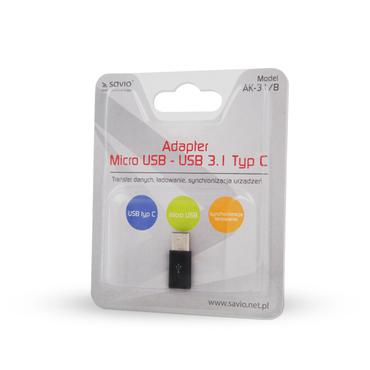 SAVIO AK-31/B - USB-adapter - 24-stifts USB-C till Micro-USB Typ B