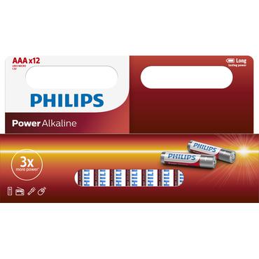 Philips Power Life LR03P12W - batteri - 12 x AAA type - Alkalisk