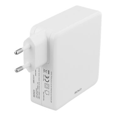DELTACO USBC-AC117 str&ouml;madapter - 24 pin USB-C - 87 Watt