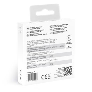 Savio LA-11 oplader til mobil enhed Mobiltelefon, Universel Hvid DC Tr&aring;dl&oslash;s opladning Indend&oslash;rs