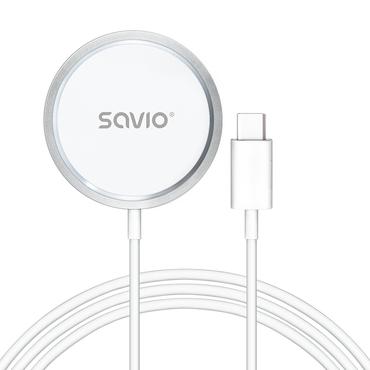 Savio LA-11 oplader til mobil enhed Mobiltelefon, Universel Hvid DC Tr&aring;dl&oslash;s opladning Indend&oslash;rs