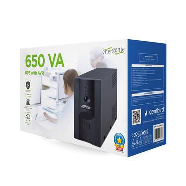 Gembird UPS-PC-652A UPS-enhed Interaktivt indgangsstik 0,65 kVA 390 W 3 AC stikkontakt(er)