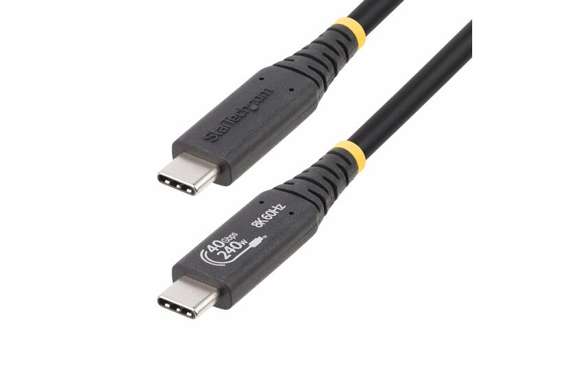 StarTech.com 50cm (1.6ft) USB4 Cable, USB-IF Certified USB-C Cord 40Gbps - USB Type-C kabel - 24 pin USB-C til 24 pin USB-C - 50 cm