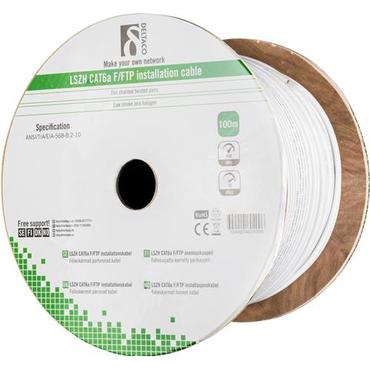 DELTACO TP-50C - bulkkabel - 100 m - vit