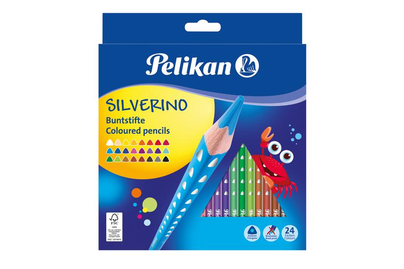 Pelikan 700665 farveblyant Sort, Blå, Brun, Grøn, Grå, Lyse Blå, Lysegrøn, Flerfarvet, Orange, Fersken, Lyserød, Lilla, Rød, Violet, Hvid, Gul 24 stk