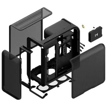 HYTE Kabinet - Mid Tower - E-ATX, ATX, mATX, ITX - 255 mm - 485 mm - 510 mm - Pitch Black