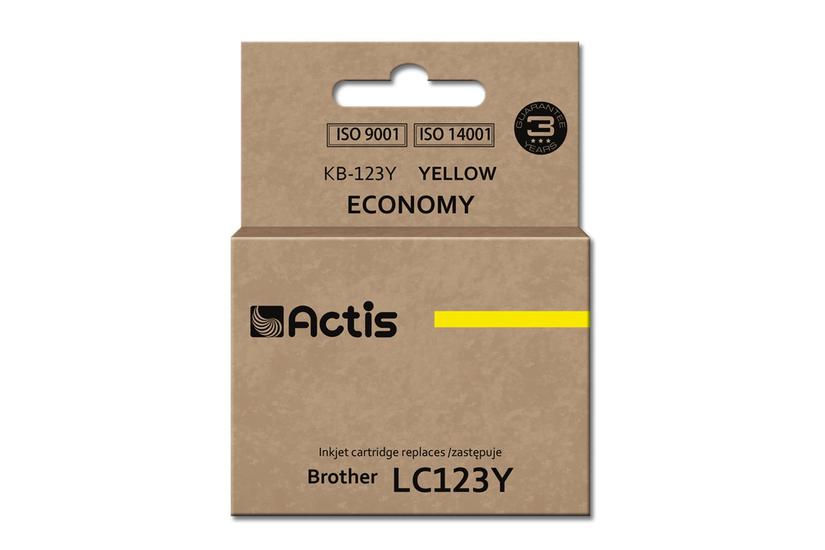 Actis KB-123Y blæk (erstatning Brother LC123Y/LC121Y; Standard; 10 ml; gul)