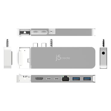 j5create JCD395 - dockningsstation - USB4 x 2 - HDMI, USB4 - 1GbE