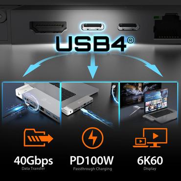 j5create JCD395 - dockningsstation - USB4 x 2 - HDMI, USB4 - 1GbE