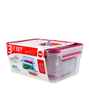 EMSA 508566 enhed til madopbevaring Rektangulær Sæt Transparent 3 stk