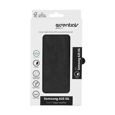 Essentials Samsung Galaxy A25 5G PU wallet, detachable, black