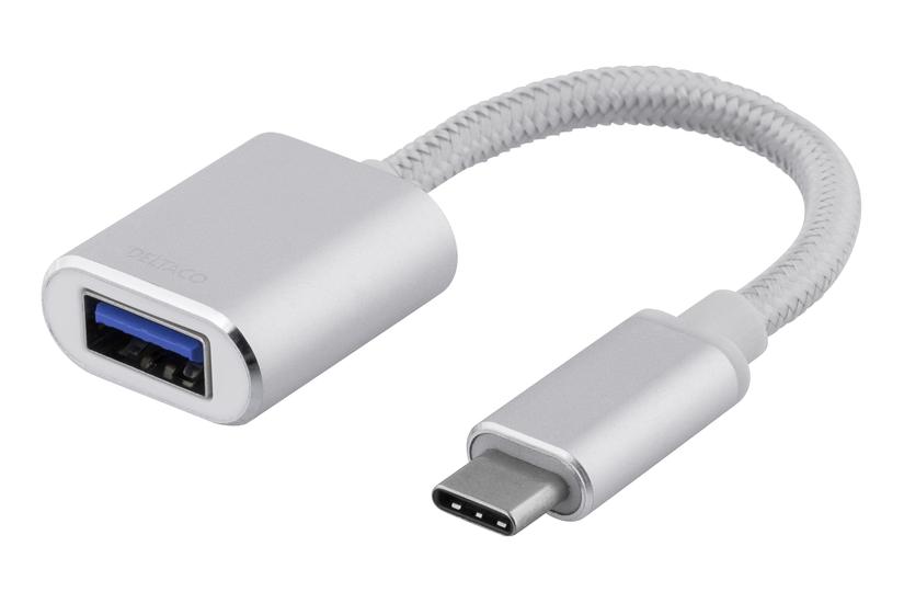 DELTACO - USB typ C-adapter - 24 pin USB-C till USB typ A - 10 cm
