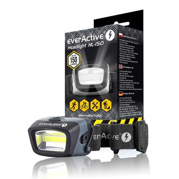 Everactive HL150 lommelygte Sort Hovedb&aring;nd lommelygte COB LED