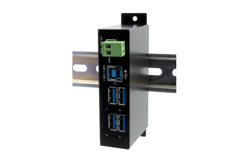 EXSYS EX-1504HMS interface hub USB 3.2 Gen 1 (3.1 Gen 1) Type-B 5000 Mbit/s Sort