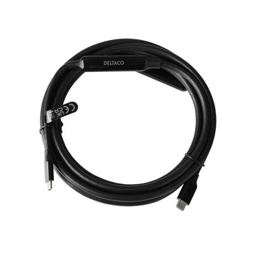 DELTACO - USB typ C-kabel - 24 pin USB-C till 24 pin USB-C - 3 m